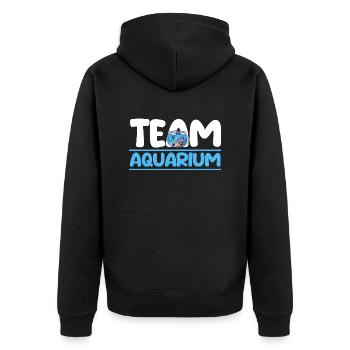 Aquarium Fische Aquaristik - Unisex Premium Bio Zip Hoodie - Schwarz - Hinten - Nico (187cm)