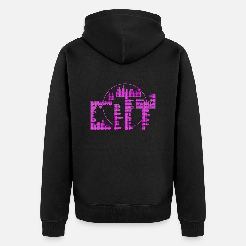 Skyline, City - version violette - Veste à capuche bio Premium Unisexe - noir