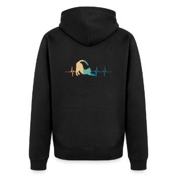 battement De cœur chat - Veste à capuche bio Premium Unisexe - noir - Dos - Nico (187cm)