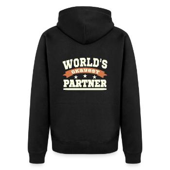 Partenaires World’s Okay - Veste à capuche bio Premium Unisexe - noir - Dos - Nico (187cm)