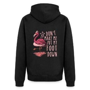 Don't Make Me Put My Foot Down Pink Flamingo - Veste à capuche bio Premium Unisexe - noir - Dos - Nico (187cm)