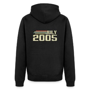 Birthday July 2005 Year 2005 July Year 2005 - Unisex Premium Organic Zip Hoodie - black - Back - Nico (187cm)