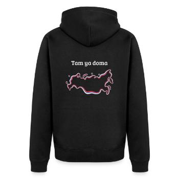 Tam ya doma Russland - Unisex Premium Bio Zip Hoodie - Schwarz - Hinten - Nico (187cm)