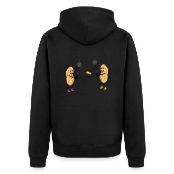Funny Peanut Tennis Tennis Player Peanuts Sports - Unisex Premium Organic Zip Hoodie - black - Back - Nico (187cm)