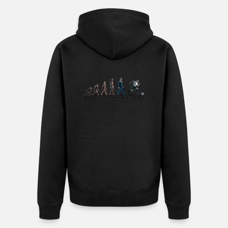 Evolution Fussball Zeichenfläche 1 Kopie - Unisex Premium Bio Zip Hoodie - Schwarz