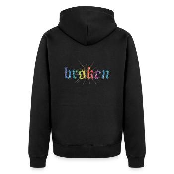 Bleib stark Positives Zitat Niedliche Liebe Positivität - Unisex Premium Bio Zip Hoodie - Schwarz - Hinten - Nico (187cm)