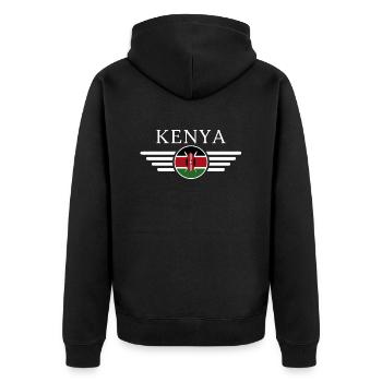 Ich liebe Kenia, Eleganz Stil Design T-Shirt - Unisex Premium Bio Zip Hoodie - Schwarz - Hinten - Nico (187cm)