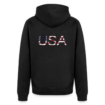 Les États-Unis aux couleurs du drapeau américain drapeau - Veste à capuche bio Premium Unisexe - noir - Dos - Nico (187cm)