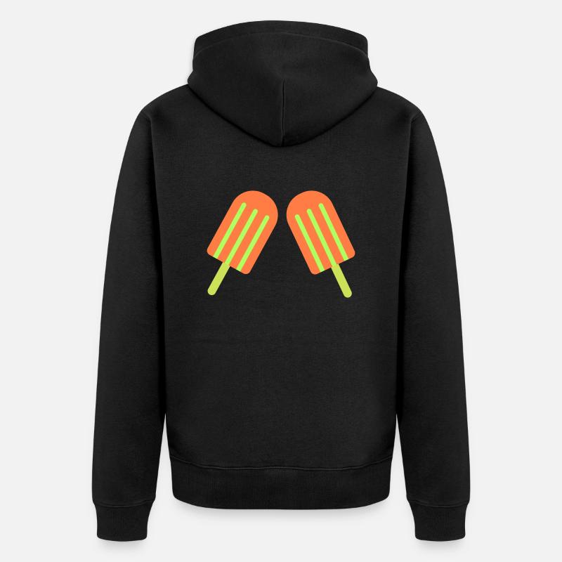 eis eiscreme 2 - Unisex Premium Bio Zip Hoodie - Schwarz