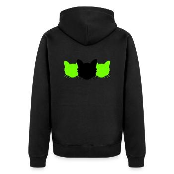 3 Chats Silhouettes Trois Amis Equipe Chefs d’équipe - Veste à capuche bio Premium Unisexe - noir - Dos - Nico (187cm)
