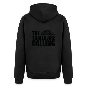 Trail Running Sport - Unisex Premium Bio Zip Hoodie - Schwarz - Hinten - Nico (187cm)