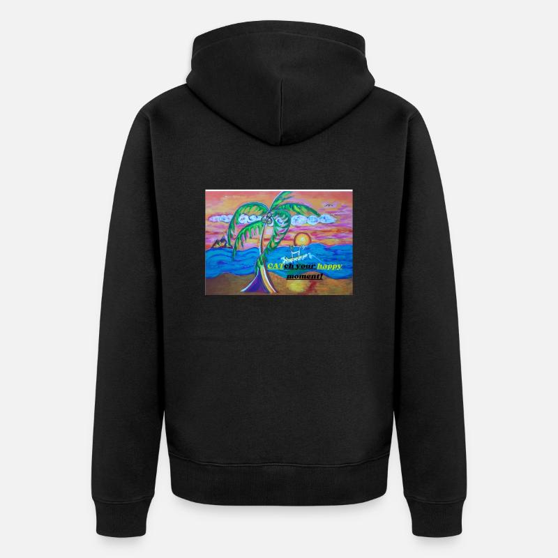 CATch votre moment de bonheur ! - Veste à capuche bio Premium Unisexe - noir
