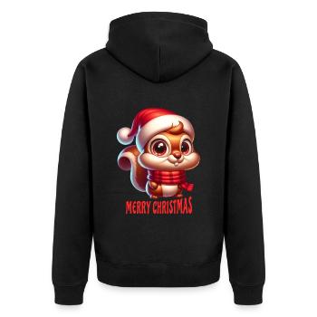 Christmas - Unisex Premium Organic Zip Hoodie - black - Back - Nico (187cm)