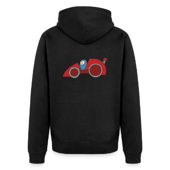 Voiture de course - Veste à capuche bio Premium Unisexe - noir - Dos - Nico (187cm)