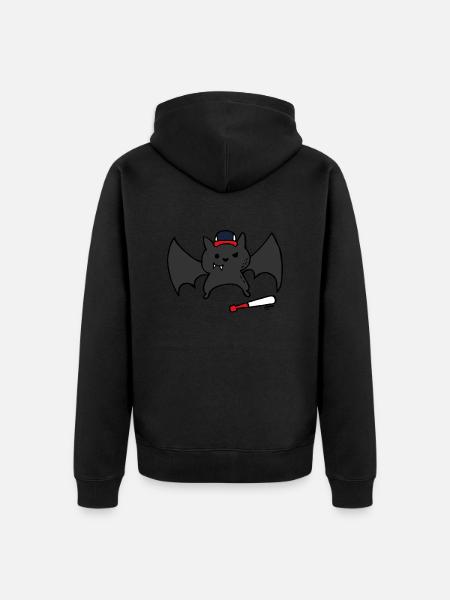 Funny & Cute Baseball Bat / Bat - Unisex Premium Organic Zip Hoodie - black