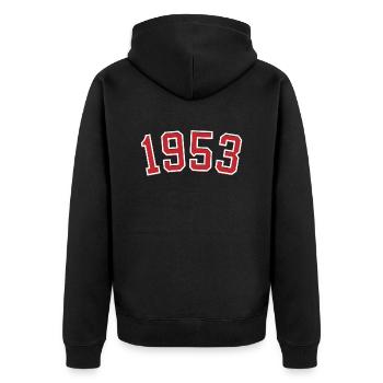 Année de naissance sport 1953 - Veste à capuche bio Premium Unisexe - noir - Dos - Nico (187cm)