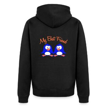 Mon meilleur ami pingouin texte couple deux amis équipe - Veste à capuche bio Premium Unisexe - noir - Dos - Nico (187cm)