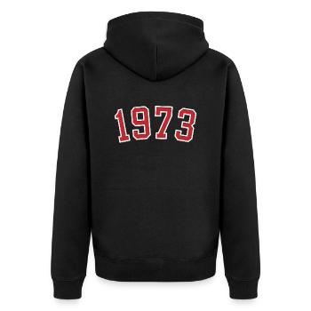 Année de naissance sport 1973 - Veste à capuche bio Premium Unisexe - noir - Dos - Nico (187cm)