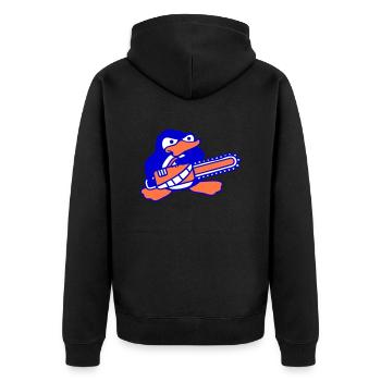 Dangereuse tronçonneuse pingouin Nasty Angry Saw - Veste à capuche bio Premium Unisexe - noir - Dos - Nico (187cm)