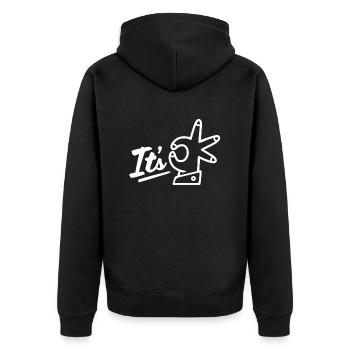 Es ist ok Zitate positiv Zitat niedlich Liebe Positivität - Unisex Premium Bio Zip Hoodie - Schwarz - Hinten - Nico (187cm)