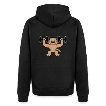 Chien Bodybuilder Muscles forts Gym Haltérophilie - Veste à capuche bio Premium Unisexe - noir - Dos - Nico (187cm)