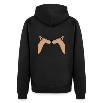 2 Dogs Noses Touching Team Two Friends Crew Cool - Unisex Premium Organic Zip Hoodie - black - Back - Nico (187cm)