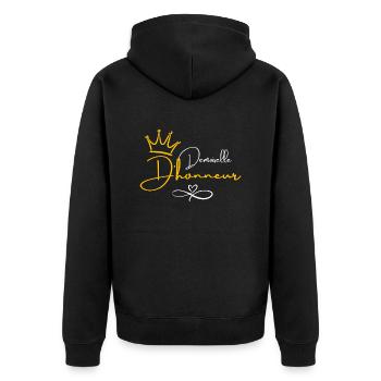 Bridesmaid Crown - Bride Gift - Unisex Premium Organic Zip Hoodie - black - Back - Nico (187cm)
