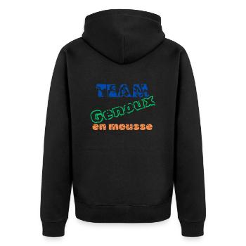 Team Genoux en mousse - Veste à capuche bio Premium Unisexe - noir - Dos - Nico (187cm)