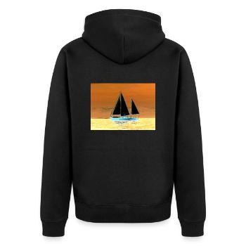 Ho boat - Unisex Premium Organic Zip Hoodie - black - Back - Nico (187cm)
