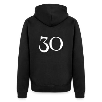 30 - Unisex Premium Organic Zip Hoodie - black - Back - Nico (187cm)