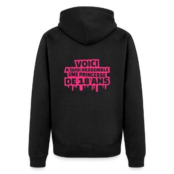 voici a quoi ressemble une princesse de 18 ans - Veste à capuche bio Premium Unisexe - noir - Dos - Nico (187cm)