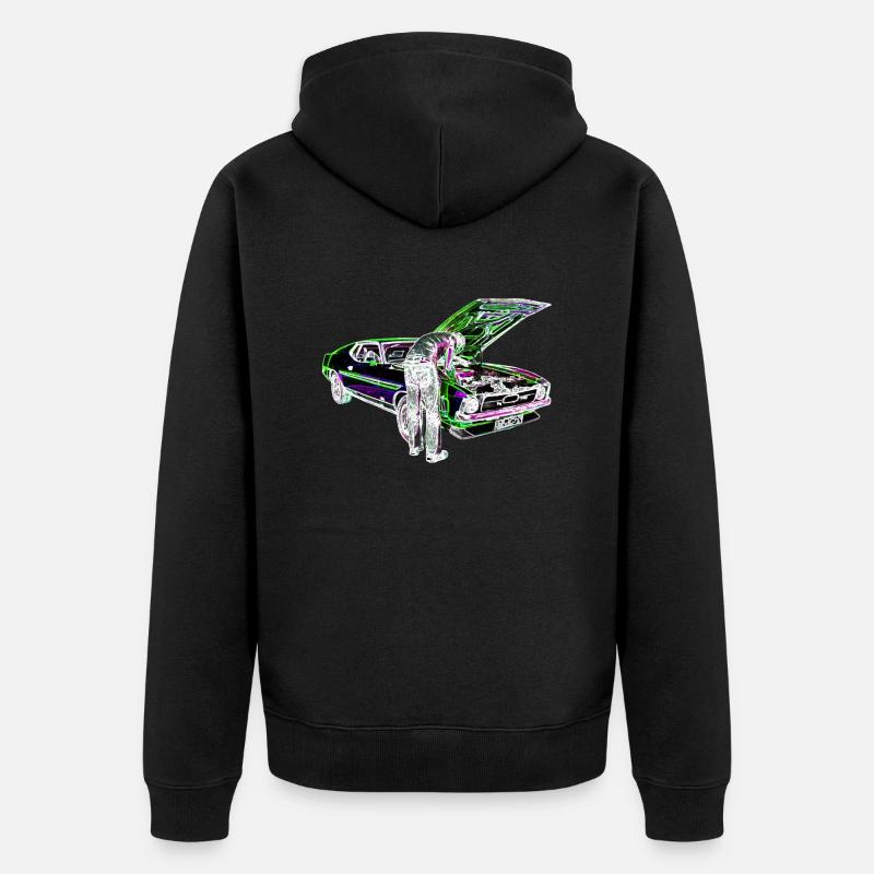 Schrauber Iinvert - Unisex Premium Bio Zip Hoodie - Schwarz