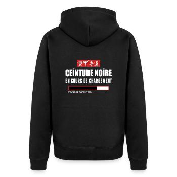 Karate - ceinture noire - Veste à capuche bio Premium Unisexe - noir - Dos - Nico (187cm)