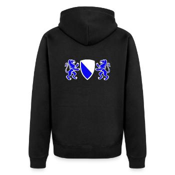 zürich - Unisex Premium Bio Zip Hoodie - Schwarz - Hinten - Nico (187cm)