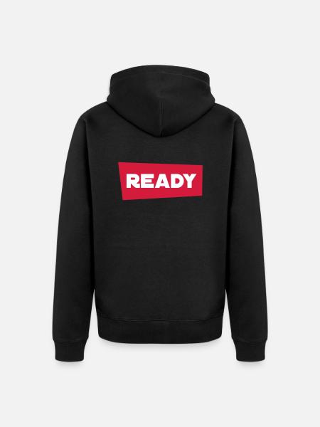 ready - Unisex Premium Bio Zip Hoodie - Schwarz