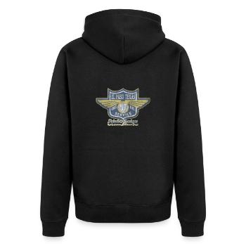 El Paso Texas Oil Service - Unisex Premium Bio Zip Hoodie - Schwarz - Hinten - Nico (187cm)