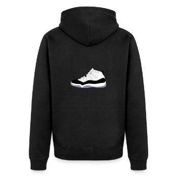 Sneaker - Unisex Premium Bio Zip Hoodie - Schwarz - Hinten - Nico (187cm)