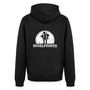 GD03323.png - Unisex Premium Bio Zip Hoodie - Schwarz - Hinten - Nico (187cm)