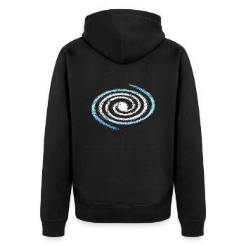 Spiral galaxy, universe, cosmos, milky way - Unisex Premium Bio Zip Hoodie - Schwarz - Hinten - Nico (187cm)