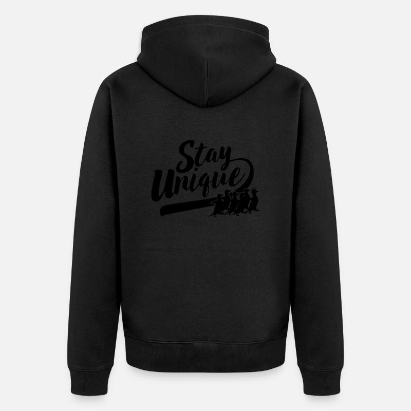 Stay Unique Penguin Punk - Veste à capuche bio Premium Unisexe - noir