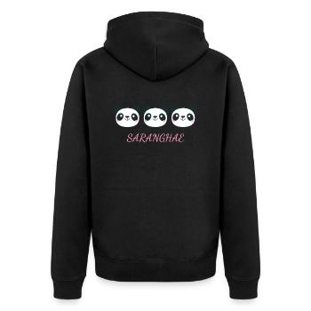 J’adore la langue coréenne - Veste à capuche bio Premium Unisexe - noir - Dos - Nico (187cm)