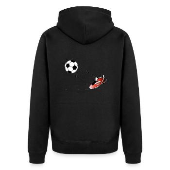 Fussball Soccer Football boot - Unisex Premium Bio Zip Hoodie - Schwarz - Hinten - Nico (187cm)