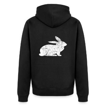 Follow the white rabbit - Unisex Premium Organic Zip Hoodie - black - Back - Nico (187cm)