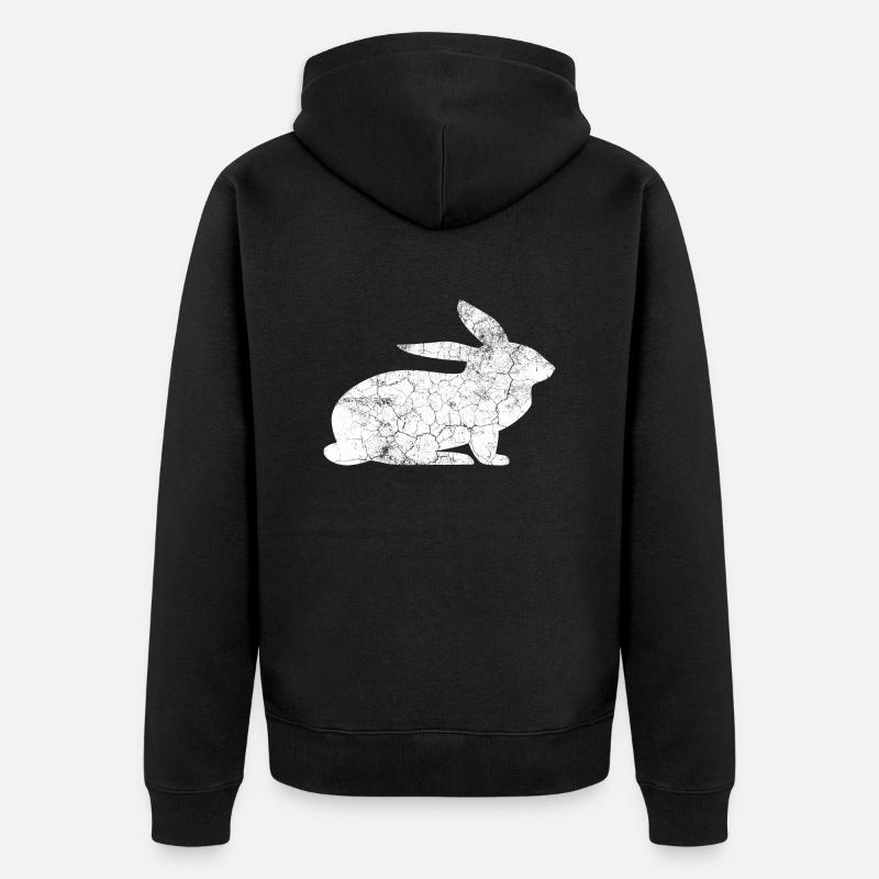 Suis le lapin blanc - Veste à capuche bio Premium Unisexe - noir
