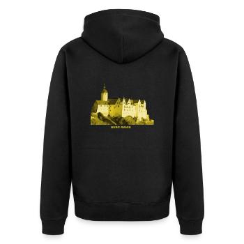 Ranis Burg Thüringen Museum - Unisex Premium Organic Zip Hoodie - black - Back - Nico (187cm)