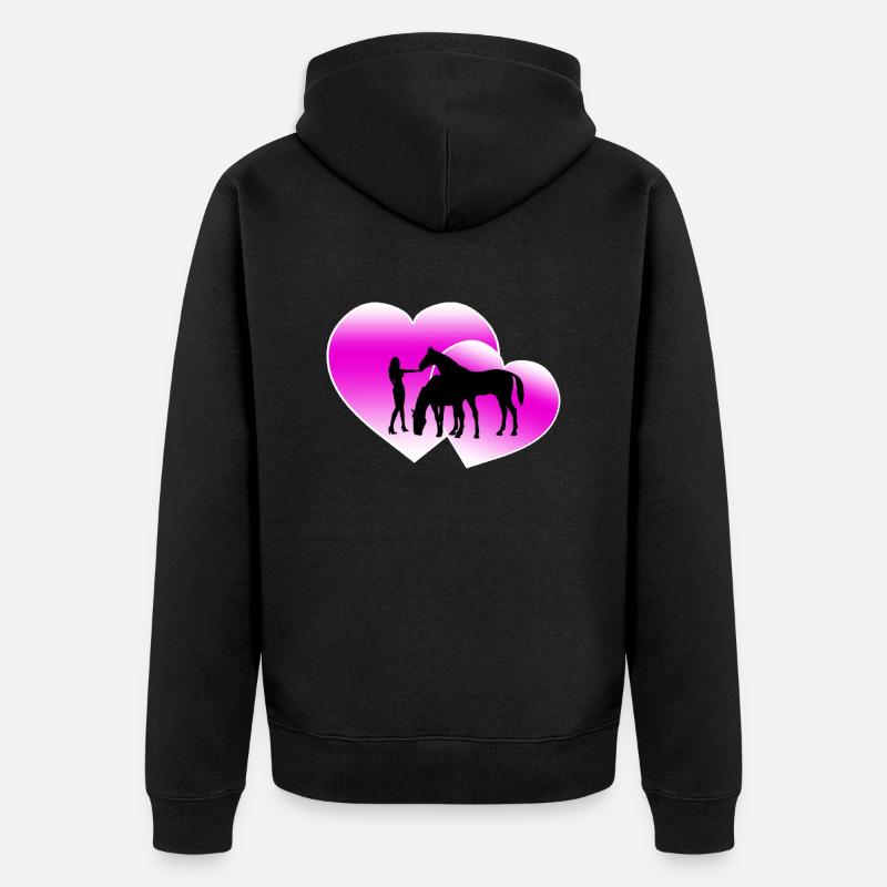 Chevaux - Veste à capuche bio Premium Unisexe - noir