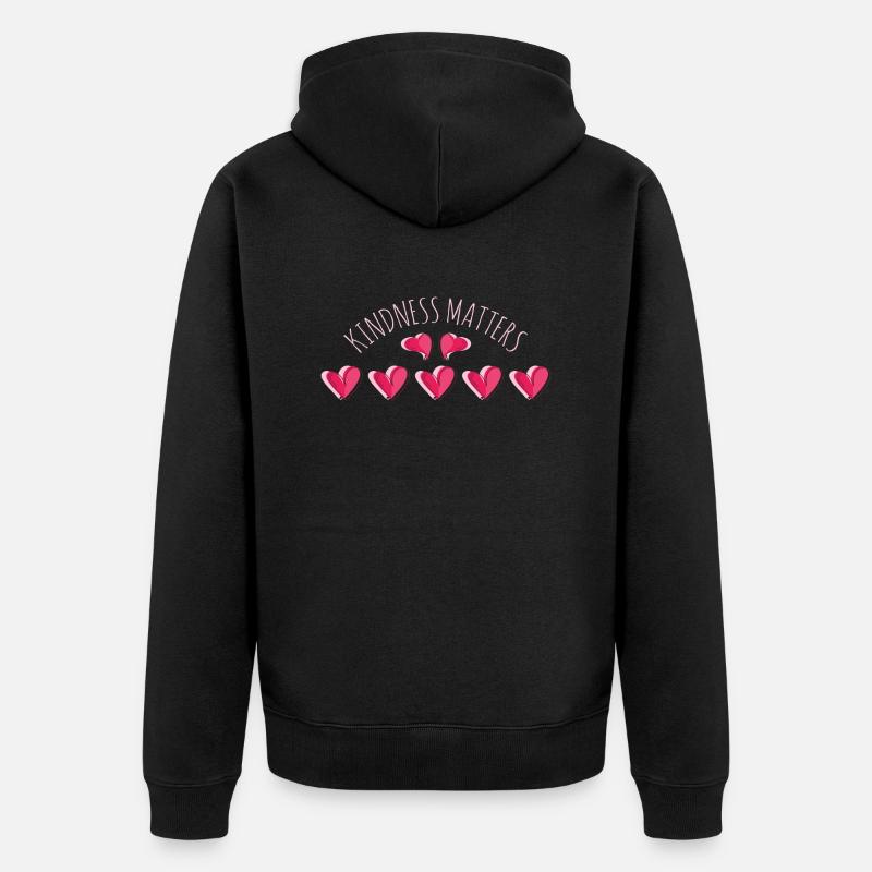 La gentillesse compte Message positif Inspirant Il - Veste à capuche bio Premium Unisexe - noir