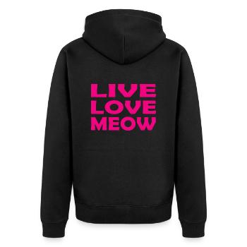 Cat Katze - Unisex Premium Organic Zip Hoodie - black - Back - Nico (187cm)