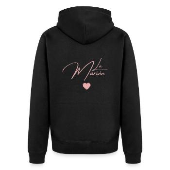 la mariée rose gold- t-shirt assorti - Veste à capuche bio Premium Unisexe - noir - Dos - Nico (187cm)