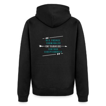 les frères formidables font toujours des tontons - Veste à capuche bio Premium Unisexe - noir - Dos - Nico (187cm)